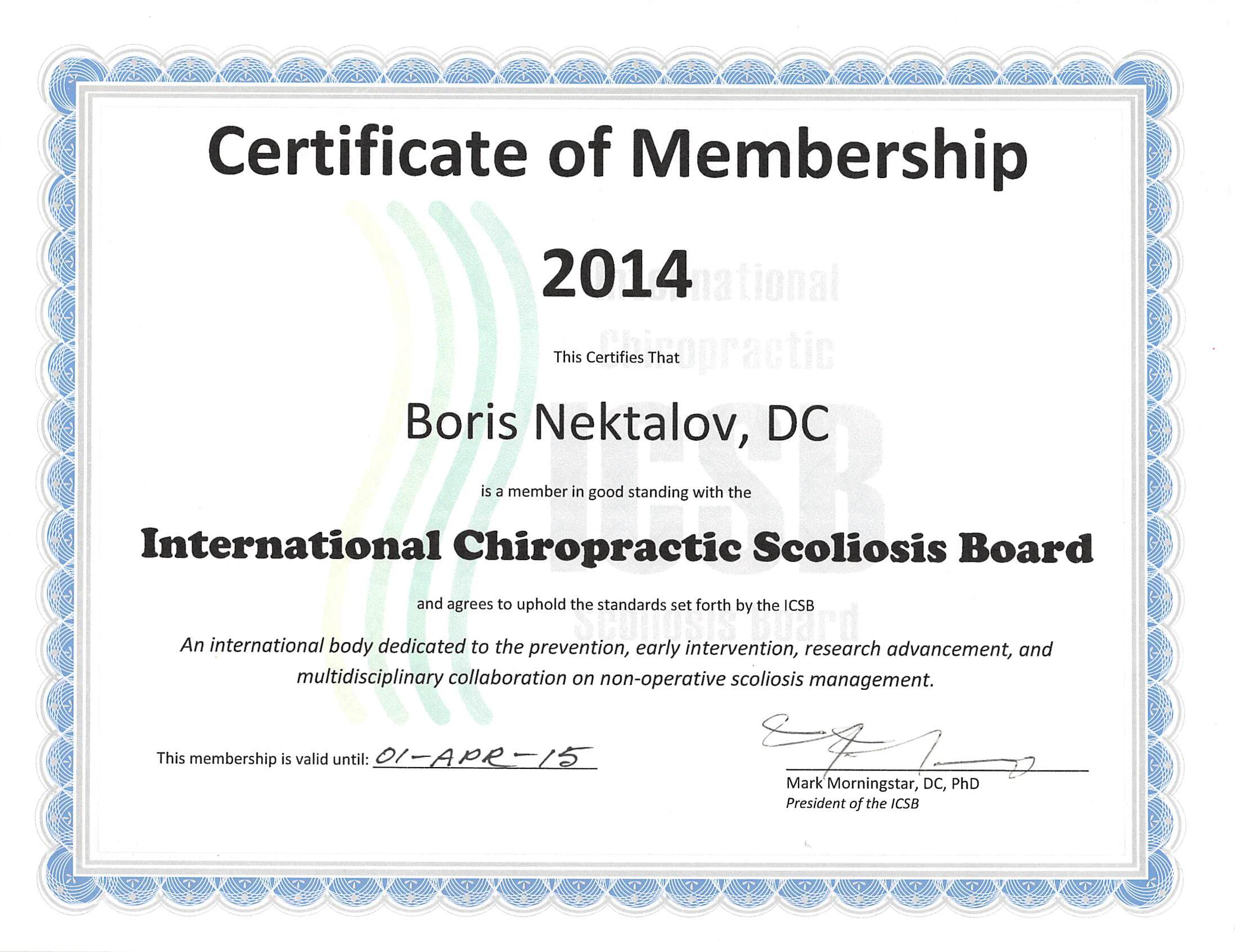 International Chiropractic Scoliosis Board